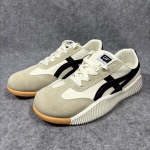 De Florance Low Top Sneakers 9.5 Cream Black Italian Design Platform Sole